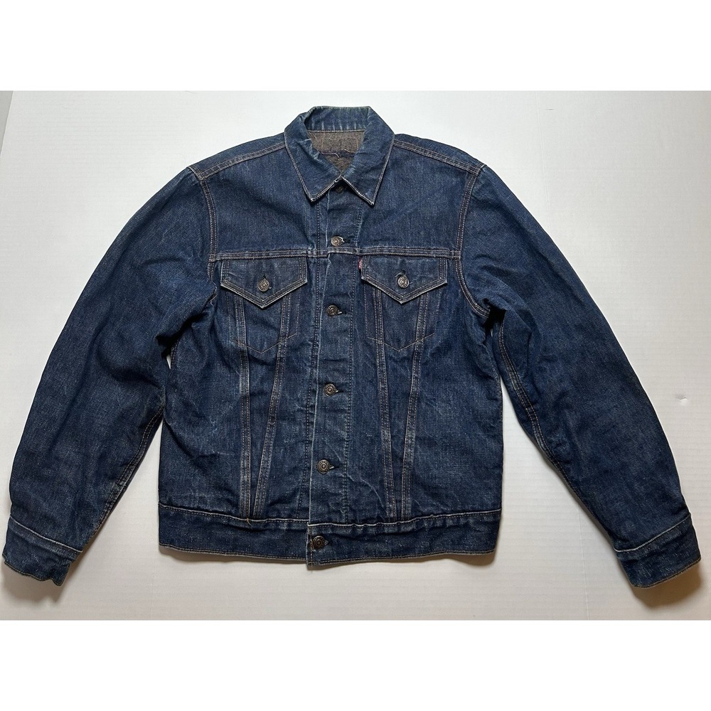 Vintage 1960s Levi's Big E Blanket Lined Type III Trucker Jacket Size 40 Medium